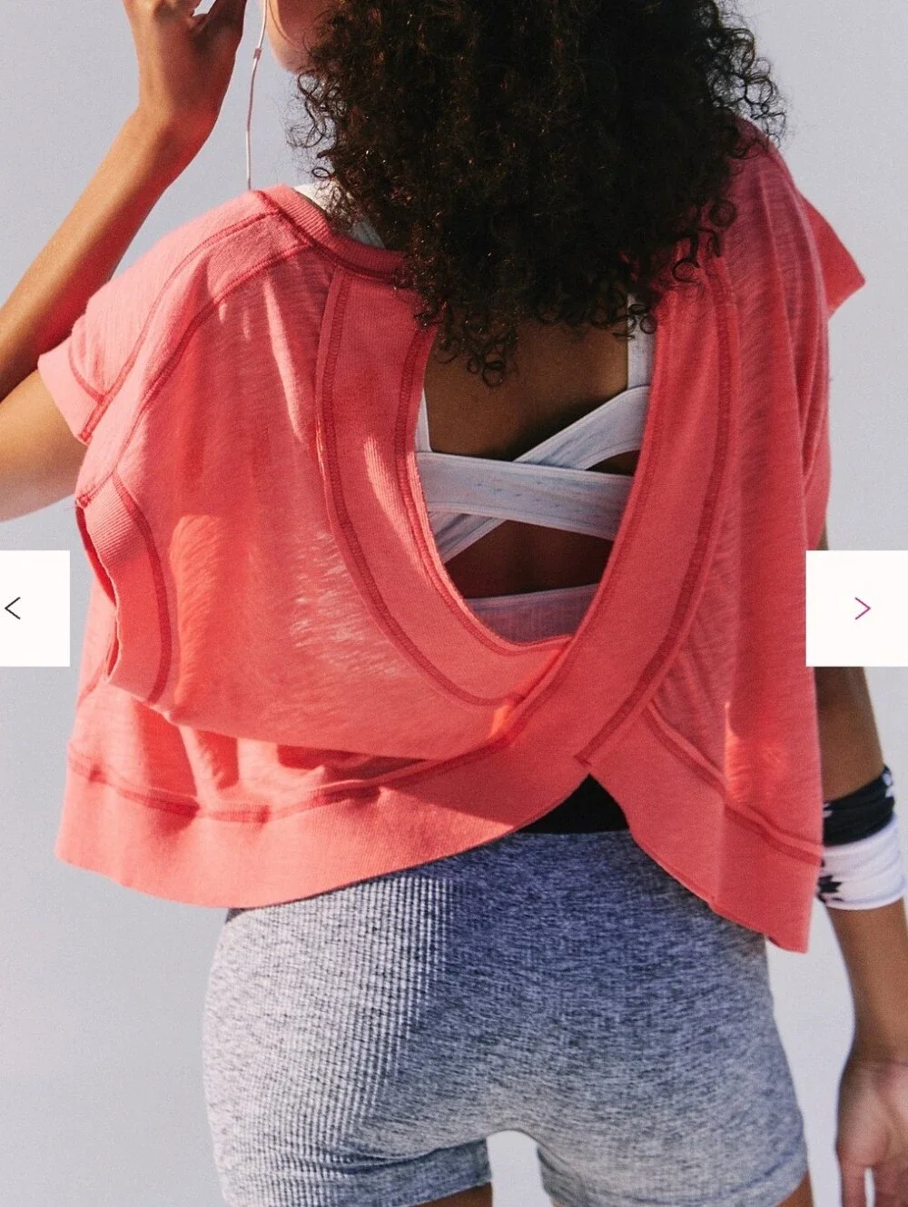 NWT Free People Movement My Time tee Neon coral